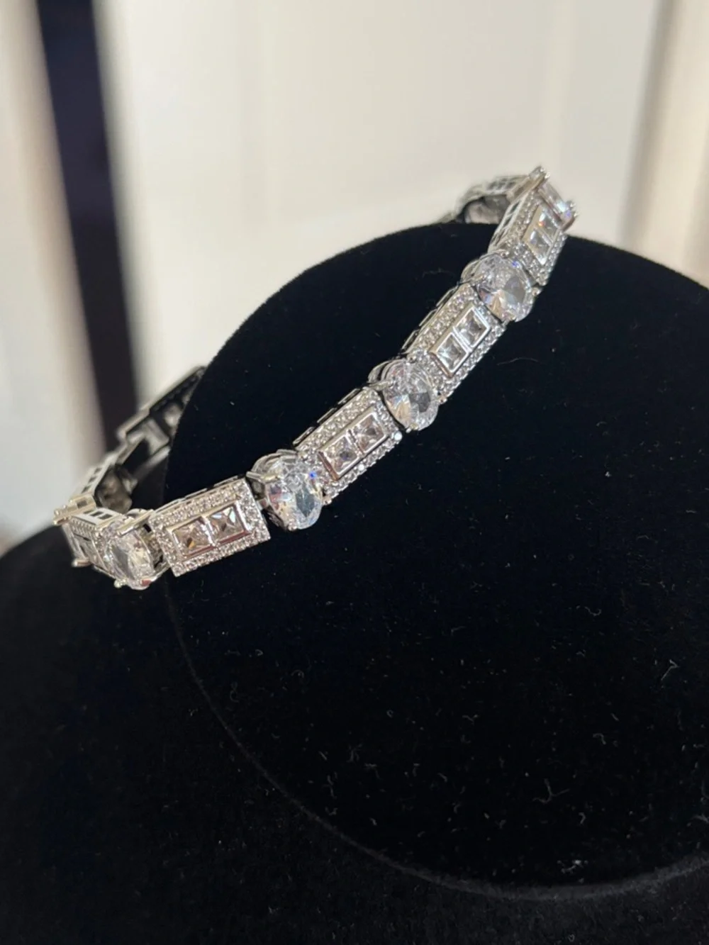 Silver Finish Crystal style Tennis Bracelet